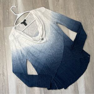 Fairy Grunge Top cowl ombre asymmetric long sleeve knit womens Blue (medium) art
